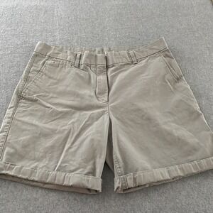 Gap Boyfriend Roll Up Chino Shorts Womens 8 Gray 34w 9 Inseam Cotton Mid Rise